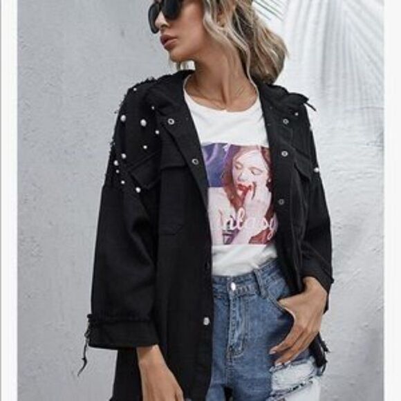 NEW Pearl Beaded Jacket Coat - Picture 5 of 7